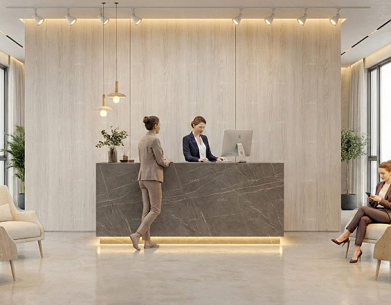 Стойка ресепшен (Скандинавский  Хай-тек Минимализм)