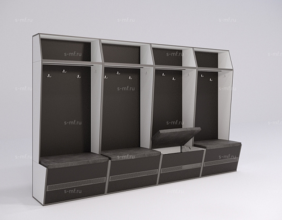 Шкафчик Буре чёрный 1000x520x2000